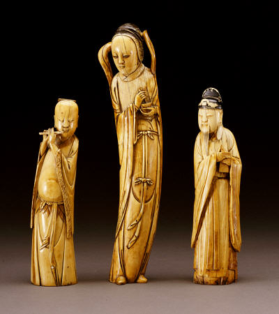 Three Ivory Figures Of Immortals from 