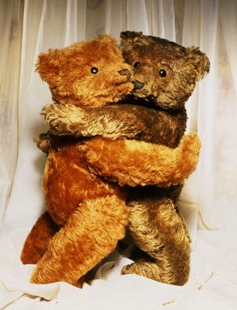 Two Steiff Teddy Bears Embracing from 