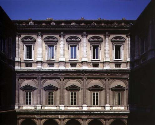 The facade of the inner courtyard, detail of the second storey designed by Antonio da Sangallo the Y from 