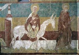 The Flight into Egypt, from the wall of the Choir, 12th-13th century (fresco)