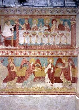 The Marriage at Cana, from the wall of the Choir, 12th-13th century (fresco)