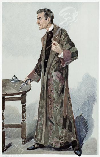 Sherlock Holmes, Cartoon from Vanity Fair of the Actor William Gillette