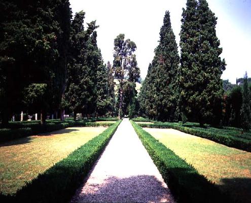 View of the walkway through the park, designed for Cardinal Giuliano de'Medici (1478-1534) by Raffae from 