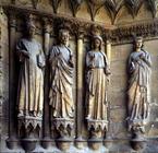Virgin and the apostles, detail of Sculptures from the exterior west facade, 13th/14th century (ston