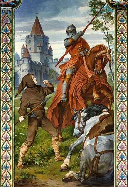 Parzifal , Wall painting Neuschwanstein from 