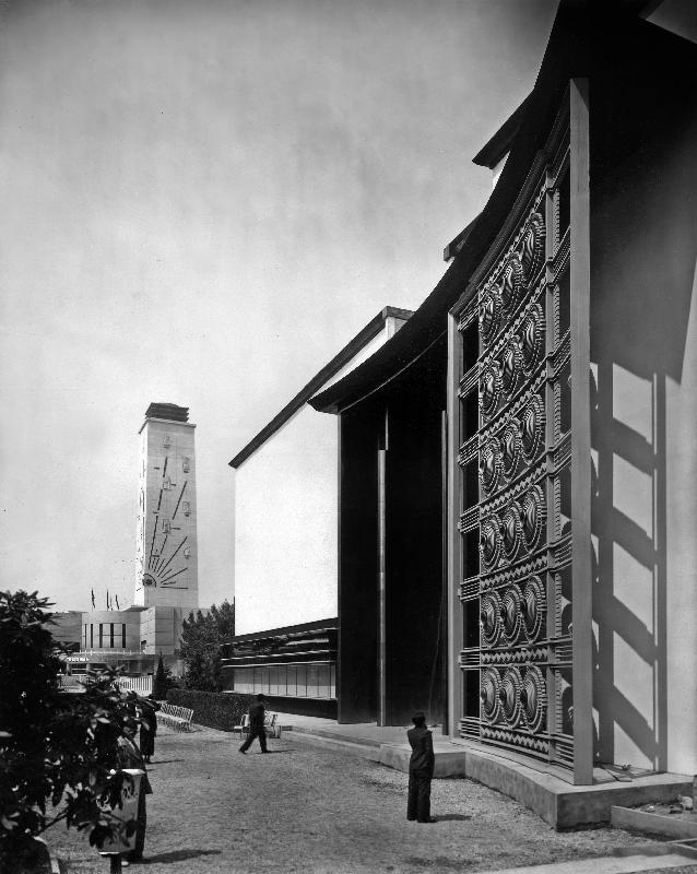 World Fair, Paris: the pavilion of metal : wrought iron door by Raymond Subes from 