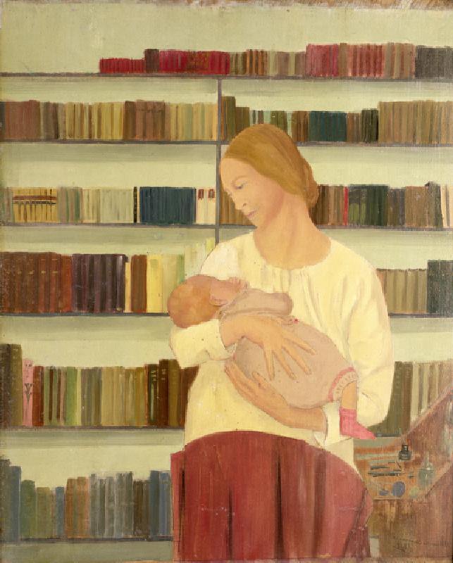 Yvonne with Vincent at Ten Weeks, 1919 (oil on panel) from Nora Summers