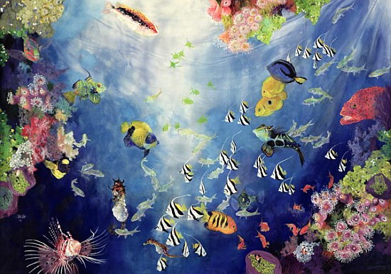 Underwater World II, 1998 (acrylic and pencil crayon on canvas)  from Odile  Kidd
