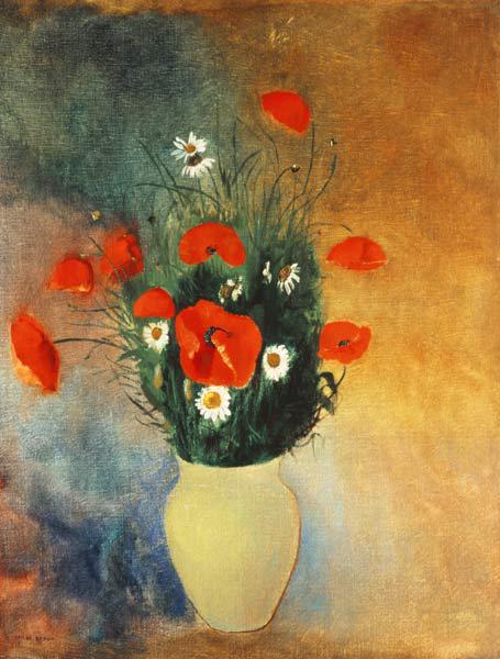 Vase with poppies and Margueriten
