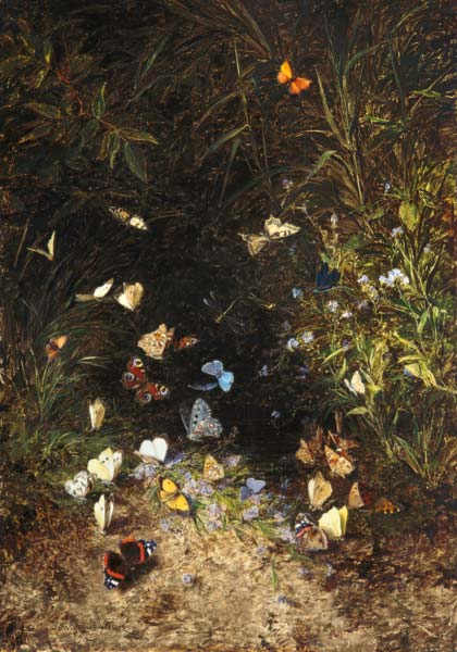 Meadow with coloured butterflies from Olga Wisinger-Florian