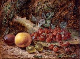 Still Life with Fruit on a Cabbage Leaf