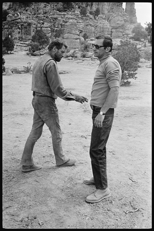 Burt Lancaster with Sydney Pollack on the set of The Scalphunters from Orlando Suero