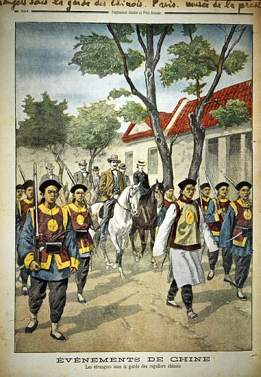 European foreigners under armed escort Chinese regular soldiers during the Boxer rebellion of 1899-1 from Oswaldo Tofani