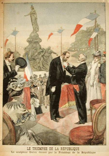 Jules Dalou (1838-1902) being awarded with the medal of the Legion of Honour by Emile Loubet (1838-1 from Oswaldo Tofani
