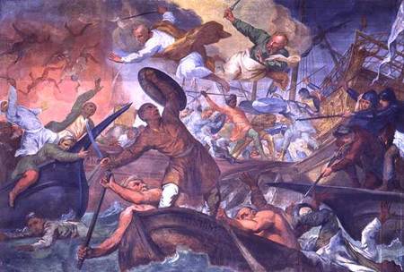 The Miraculous Intervention of SS Peter and Paul in the Battle of Lepanto from Ottaviano Dandini