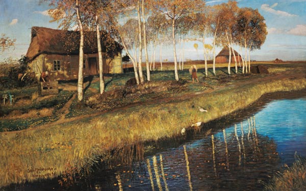 Autumn morning at the bog channel from Otto Modersohn