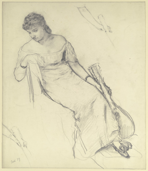 Sitzende Frau mit Mandoline from Otto Scholderer