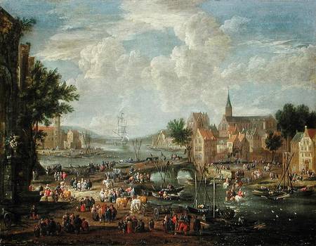 Townsfolk on the Riverbank from P. Boudewyns