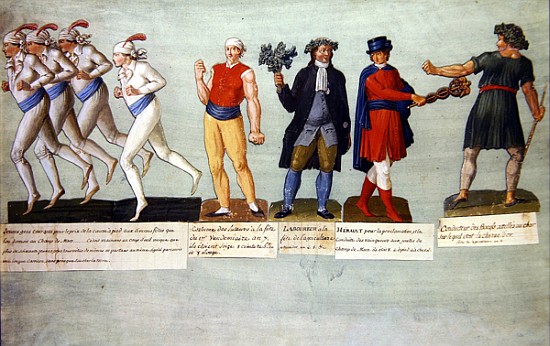 Athletes and participants in festivals during the French Revolutionary period from P. A. Lesueur