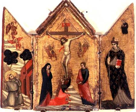 Crucifixion Triptych with St. Francis Receiving the Stigmata and St. Benedict from Pacino  di Buonaguida