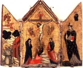 Crucifixion Triptych with St. Francis Receiving the Stigmata and St. Benedict