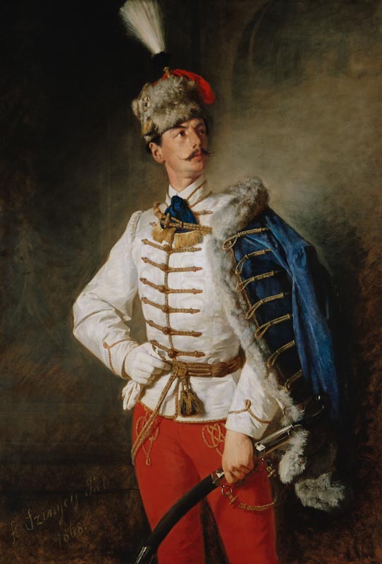 Portrait of László in hussar uniform. from Pál Szinyei-Merse