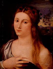 Half-length portrait of a girl. from Palma il Vecchio (eigentl. Jacopo Negretti)
