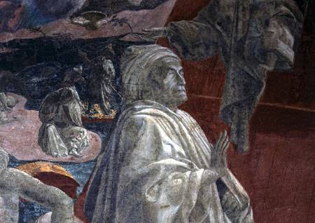 The Flood and Subsidence of the Waters and the Sacrifice and Drunkenness of Noah, detail of a prayin from Paolo Uccello