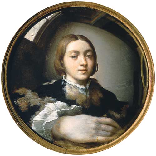 Self-portrait in the convex mirror from Parmigianino
