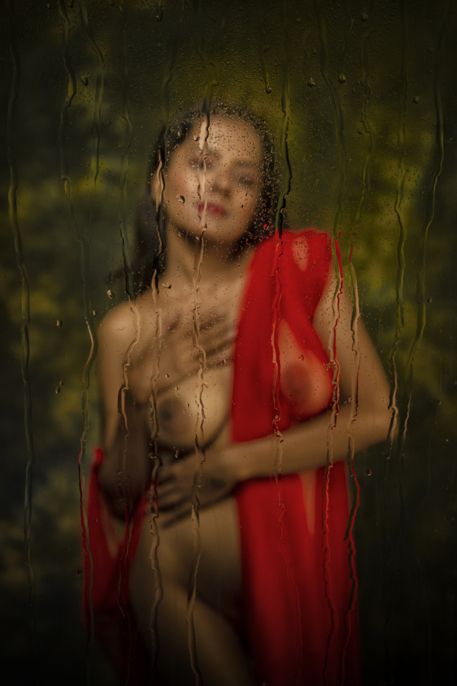 A BEAUTIFUL LADY BEHIND WET GLASS from PARTHA BHATTACHARYYA