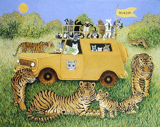 Cat Safari (oil on canvas)  from Pat  Scott