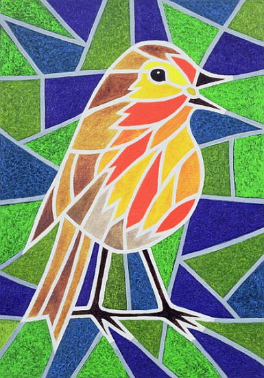 Robin on Stained Glass from Pat  Scott