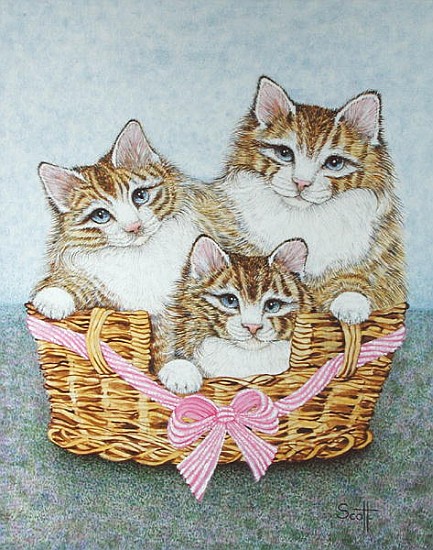 Sister Kittens (oil on canvas)  from Pat  Scott