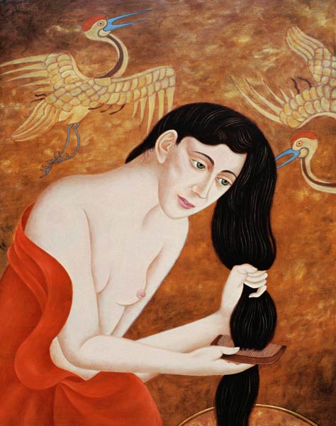 Woman combing her hair, 1999 (oil on canvas)  from Patricia  O'Brien