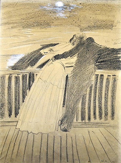 Jeanne Hugo and Jean Charcot at Hauteville House, Guernsey from Paul Cesar Helleu