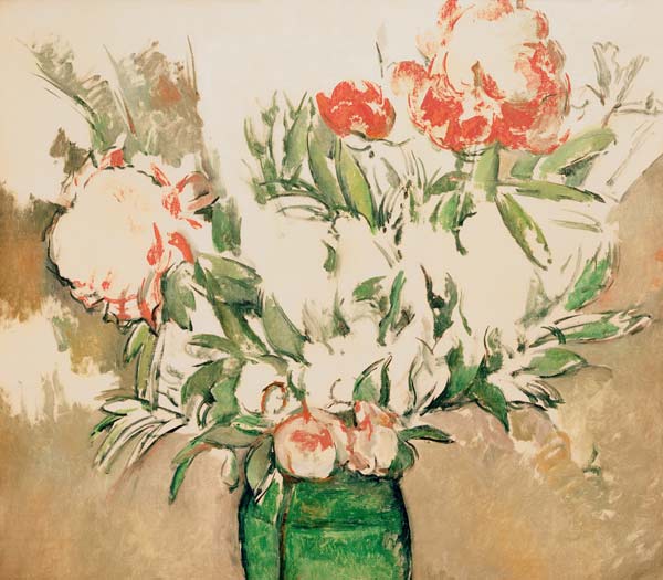 Peonies in a green jug from Paul Cézanne