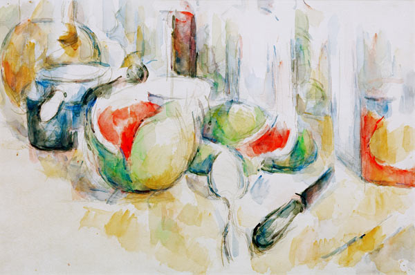 Still life with watermelon from Paul Cézanne