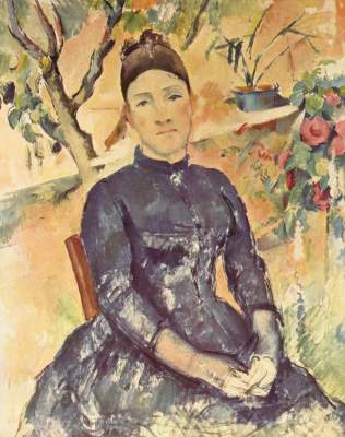 Madam Cezanne in the greenhouse from Paul Cézanne