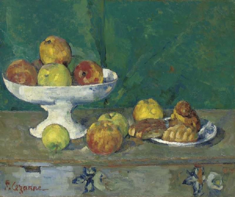 Stillleben mit Äpfeln und kleinen Kuchen from Paul Cézanne