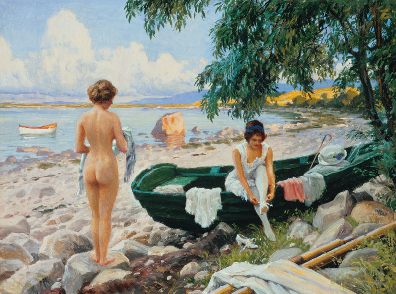 Girls on the beach taking a bath. from Paul Fischer