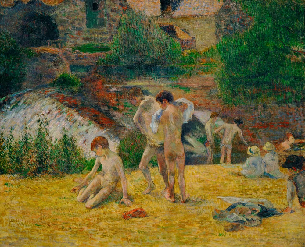 Bad neben der Mühle (Junge Bretonen nehmen ein Bad) from Paul Gauguin