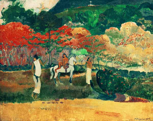 Women and white horse from Paul Gauguin