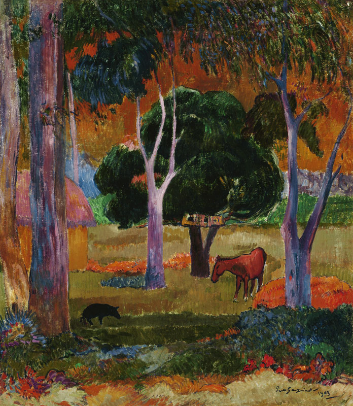 Hiva Oa (Landscape with a Pig and a Horse) from Paul Gauguin
