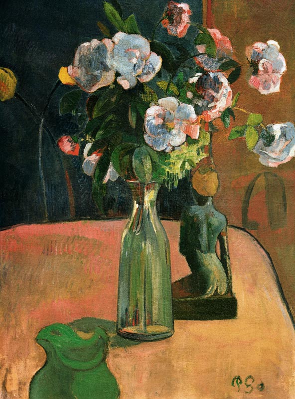 Roses and little statue from Paul Gauguin