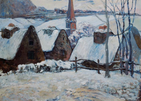 Breton village in the snow from Paul Gauguin