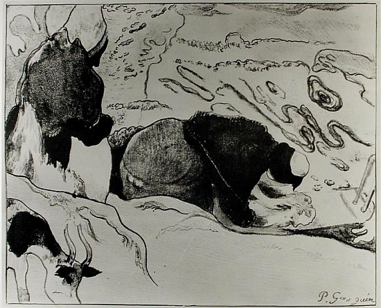 Breton Washerwomen, 1889 (zincograph on paper) from Paul Gauguin