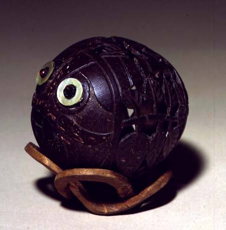 Coconut sculpted into a face from Paul Gauguin