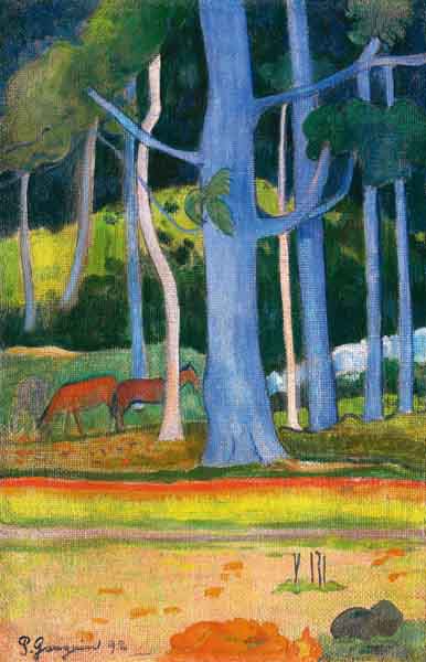Landscape with blue trees (Paysage aux troncs bleus) from Paul Gauguin