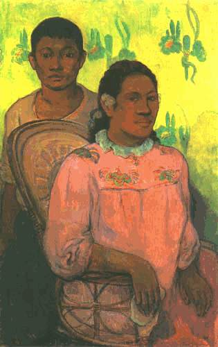 Mrs. and boy on Tahiti from Paul Gauguin