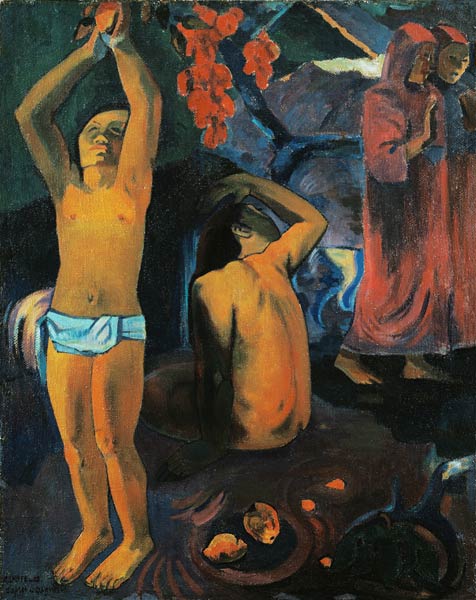 Tahitian man of poor man raised from Paul Gauguin